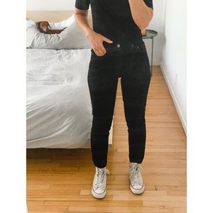 Reformation Julia Crop High Cigarette Jean BLK 24